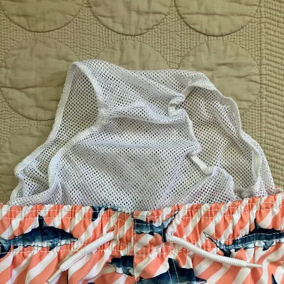 Boys Sz. 6/7 Shark Swim Trunks (Trunks, Carter's, Op) & New Eddie Bauer Swim Top - Picture 11 of 16